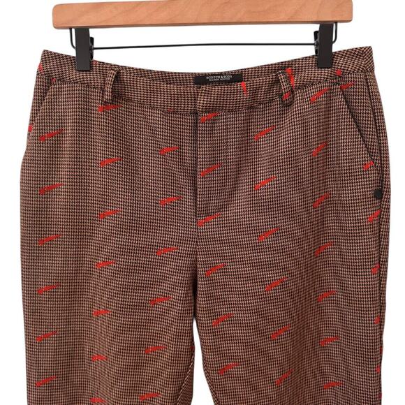 Scotch & Soda Houndstooth Shooting Star Tapered Trousers in "Brown Flock" Sz M - Picture 5 of 14